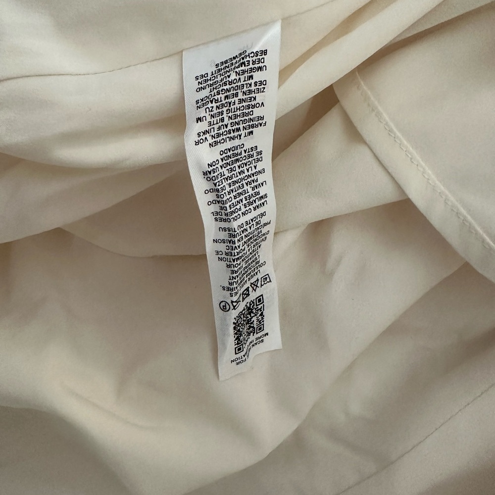 ASOS EDITION textured smock dress with tiered hem in cream - Picture 10 of 12